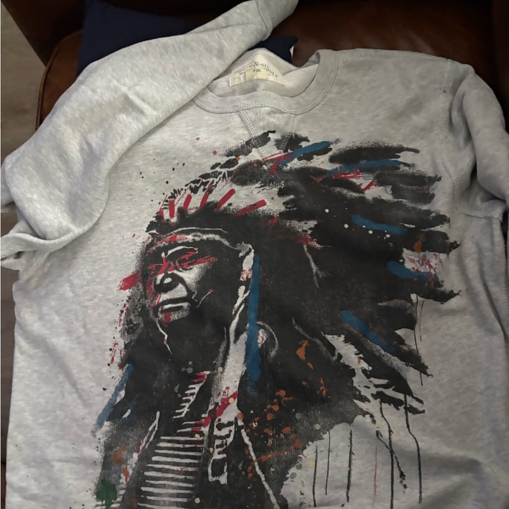 Polo by Ralph Lauren Gray Graphic Crew Neck Sweater